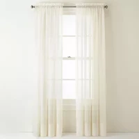 Home Expressions Rod Pocket Sheer Single Curtain Panel