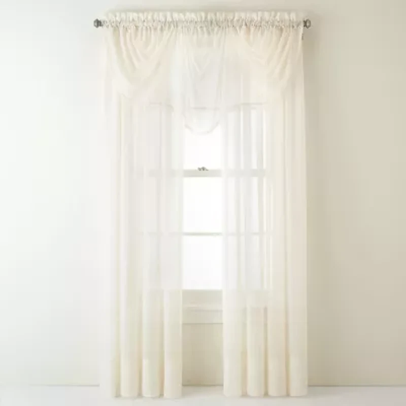 Home Expressions Rod Pocket Sheer Single Curtain Panel