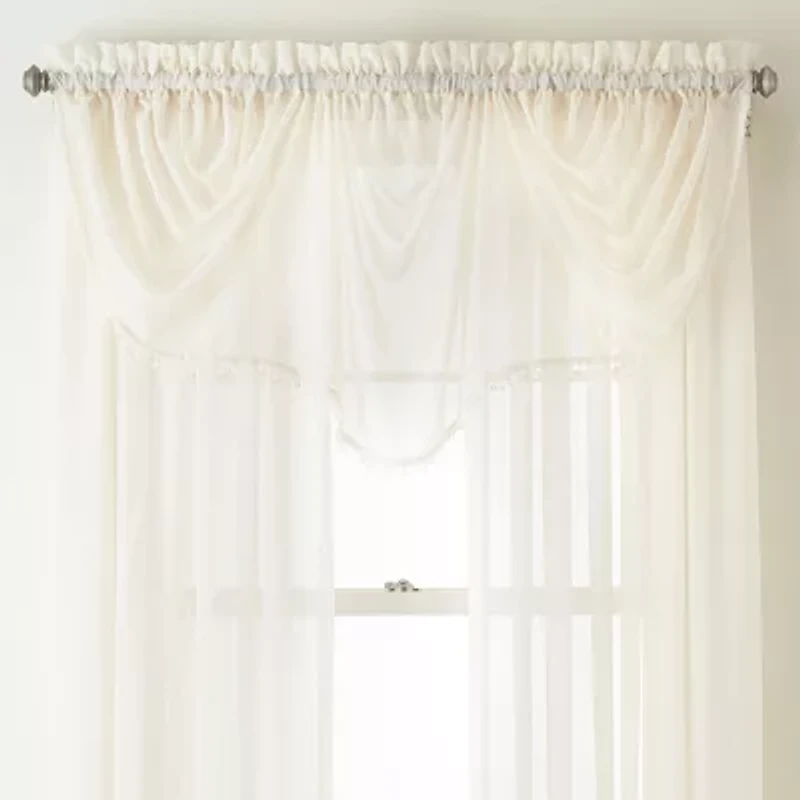 Home Expressions Rod Pocket Sheer Single Curtain Panel