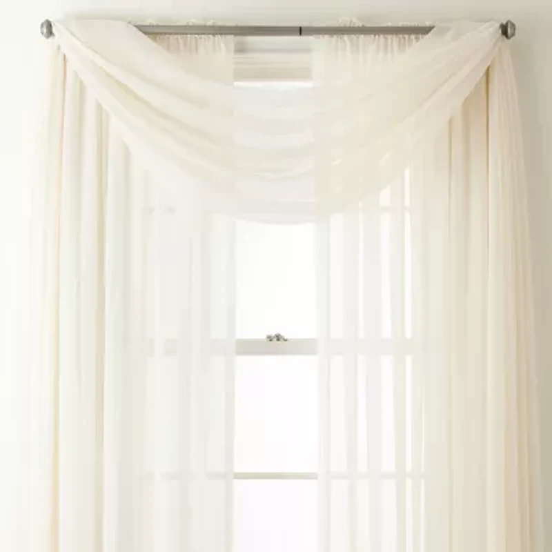 Home Expressions Rod Pocket Sheer Single Curtain Panel