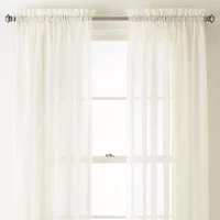 Home Expressions Rod Pocket Sheer Single Curtain Panel