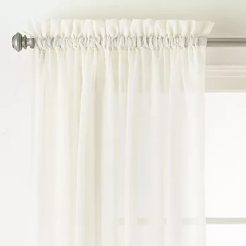 Home Expressions Rod Pocket Sheer Single Curtain Panel
