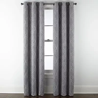 Regal Home Sterling Grommet Top Energy Saving Embroidered Blackout Curtain Panel