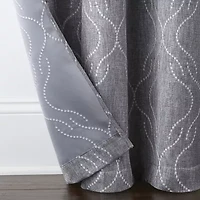 Regal Home Sterling Grommet Top Energy Saving Embroidered Blackout Curtain Panel