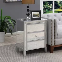 Gold Coast Large 3 Drawer Mirrored End Table