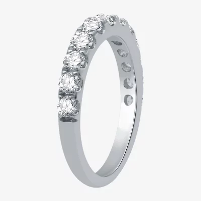 (H-I / I1) Womens 4 CT. T.W. Lab Grown White Diamond 10K Gold Cushion Side Stone Halo Bridal Set