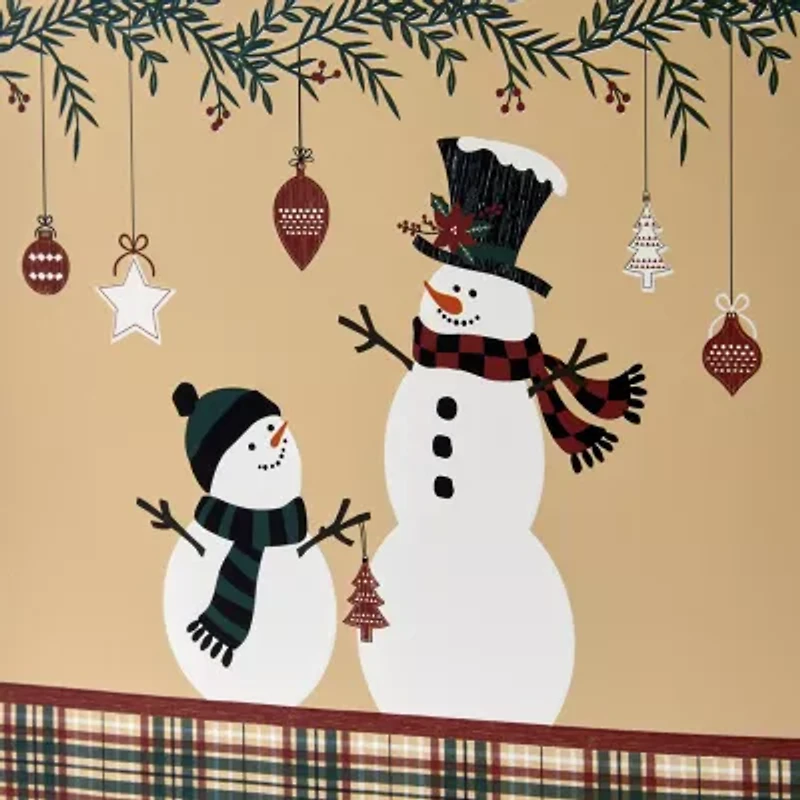 Saturday Knight Rustic Plaid Snowman Tissue Box Cover