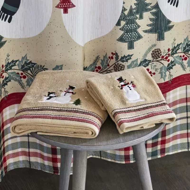 Saturday Knight Rustic Plaid Snowman Bath Towel