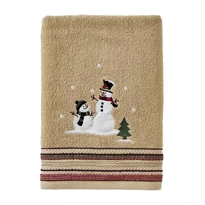 Saturday Knight Rustic Plaid Snowman Bath Towel