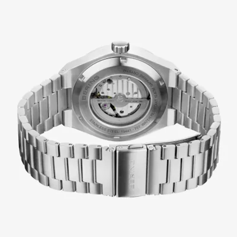 Bering Mens Automatic Silver Tone Stainless Steel Bracelet Watch 19441-707