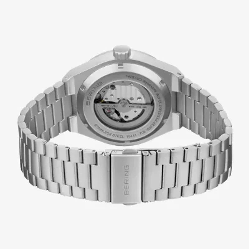 Bering Mens Automatic Silver Tone Stainless Steel Bracelet Watch 19441-708
