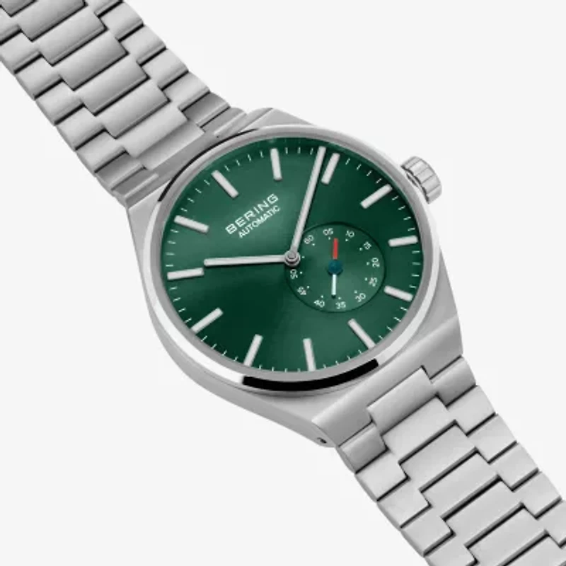 Bering Mens Automatic Silver Tone Stainless Steel Bracelet Watch 19441-708