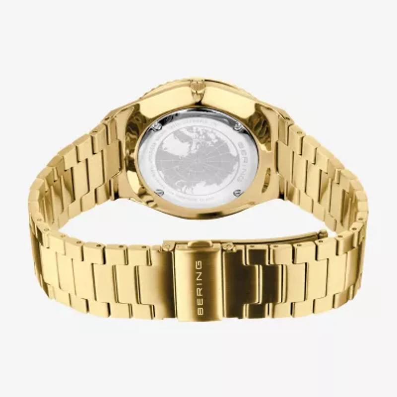 Bering Mens Gold Tone Stainless Steel Bracelet Watch 18940-732