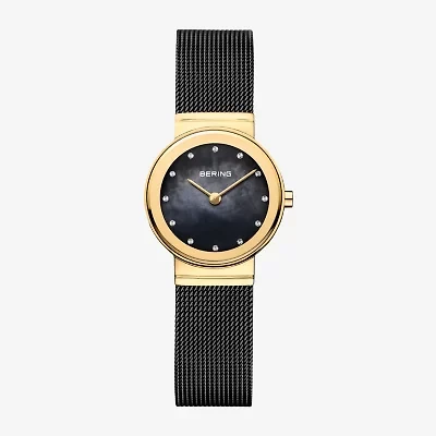 Bering Womens Black Stainless Steel Bracelet Watch 10126-132