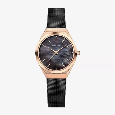 Bering Womens Black Stainless Steel Bracelet Watch 18729-166