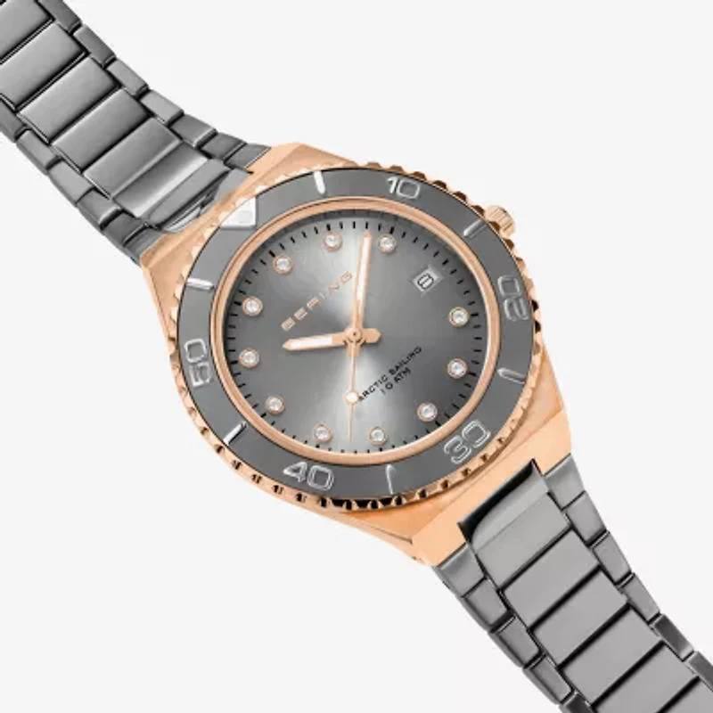 Bering Womens Gray Stainless Steel Bracelet Watch 18936-769