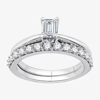 I Said Yes (H-I / I1) Womens 1 CT. T.W. Lab Grown White Diamond Sterling Silver Solitaire Bridal Set
