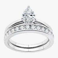 I Said Yes (H-I / I1) Womens 1 CT. T.W. Lab Grown White Diamond Sterling Silver Pear Bridal Set