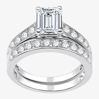 (G-H / Si2-I1) Womens 2 1/2 CT. T.W. Lab Grown White Diamond 10K Gold Side Stone Bridal Set