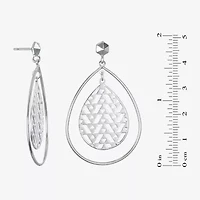 Bijoux Bar Delicates Silver Tone Filigree Womens Drop Earrings