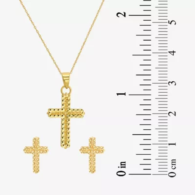 Womens 14K Gold Cross 2-pc. Jewelry Set