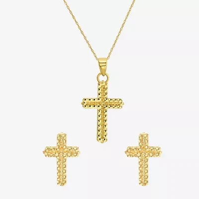 Womens 14K Gold Cross 2-pc. Jewelry Set
