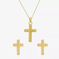 Womens 14K Gold Cross 2-pc. Jewelry Set