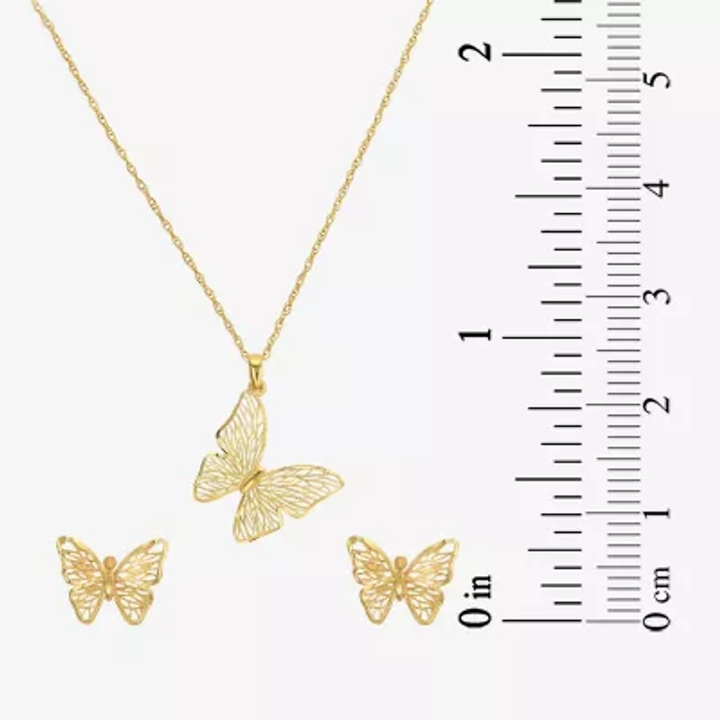 Made in Italy Womens 14K Gold Butterfly 2-pc. Jewelry Set