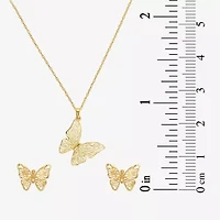Made in Italy Womens 14K Gold Butterfly 2-pc. Jewelry Set