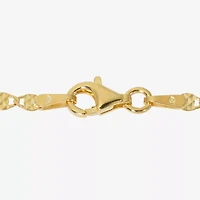 Made in Italy Womens 24K Gold Over Silver Semisolid Round 7.5 Inch Link Bracelet