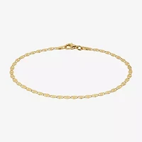 Made in Italy Womens 24K Gold Over Silver Semisolid Round 7.5 Inch Link Bracelet