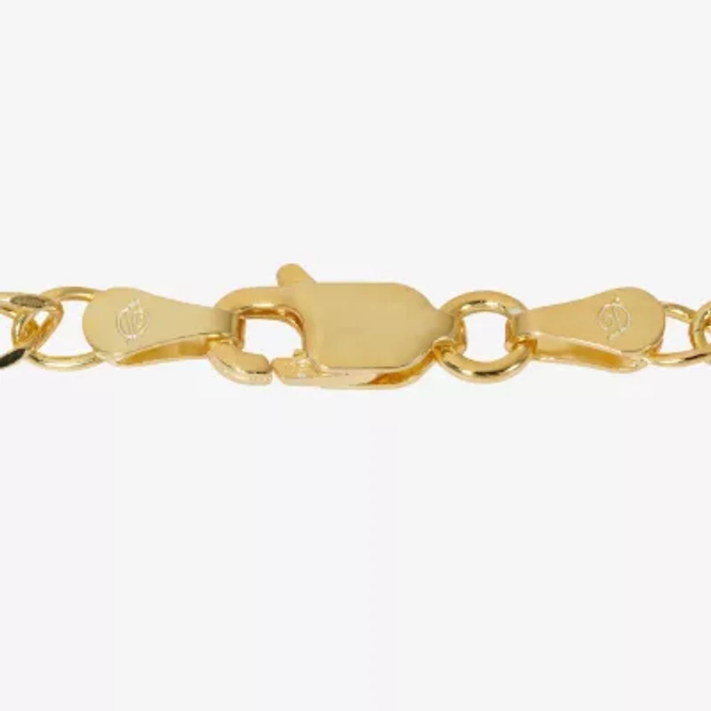 Made in Italy Womens 24K Gold Over Silver Inch Link Chain Necklace