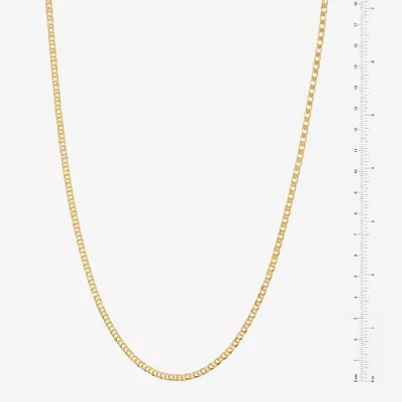 Made in Italy Womens 24K Gold Over Silver Inch Link Chain Necklace