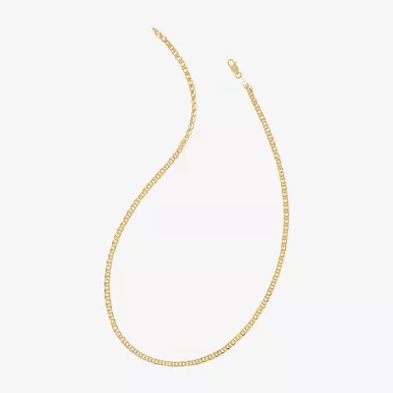 Made in Italy Womens 24K Gold Over Silver Inch Link Chain Necklace
