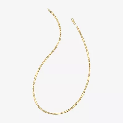 Made in Italy Womens 24K Gold Over Silver 18 Inch Link Chain Necklace
