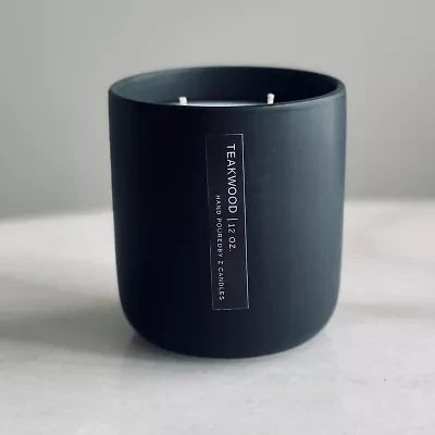 Z CANDLES 12 Oz Teakwood 2-Wick Scented Jar Candle