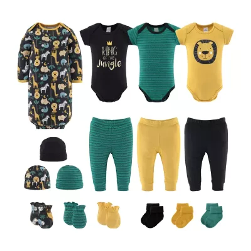 The Peanutshell King Of Jungle Baby Unisex 16-pc. Clothing Set