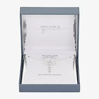Gratitude & Grace Faith Womens Cubic Zirconia Pure Silver Over Brass Cross Jewelry Set