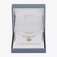Gratitude & Grace Mom Womens Cubic Zirconia 14K Gold Over Brass Pure Silver Over Brass Angel 16 Inch Pendant Necklace
