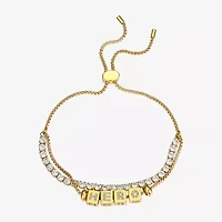 Footnotes Hero Womens Cubic Zirconia 14K Gold Over Brass Bolo Bracelet