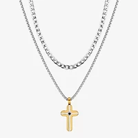Mens Cubic Zirconia Cross 2-pc. Necklace Set