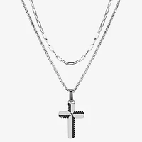 Mens Cubic Zirconia Cross 2-pc. Necklace Set