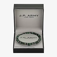 J.P. Army Mens 2-pc. Green Turquoise Stainless Steel Bracelet Set