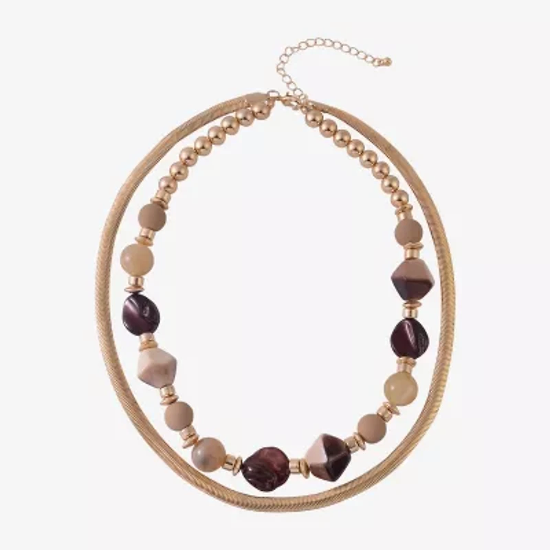 Mixit Gold Tone Womens 17 Inch Strand Necklace