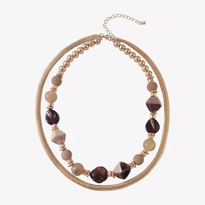 Mixit Gold Tone Womens 17 Inch Strand Necklace
