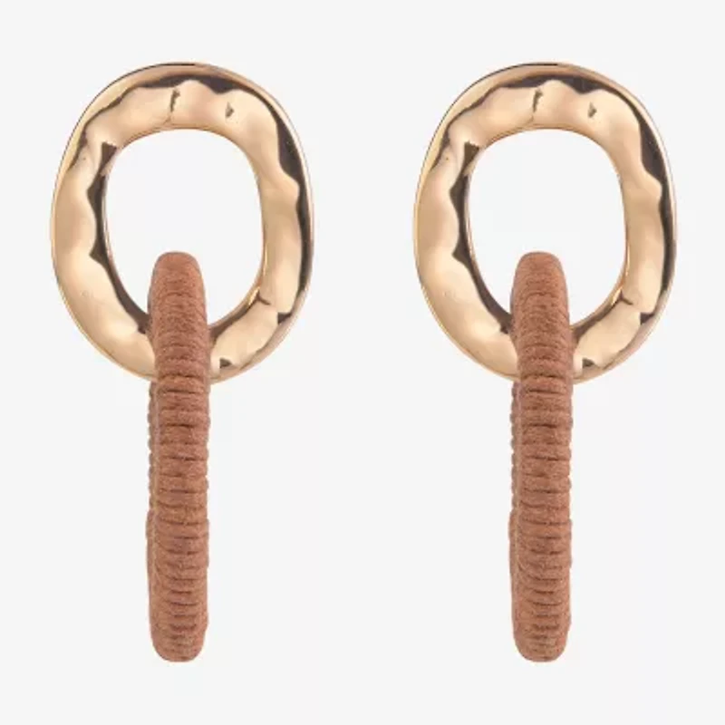 Mixit Gold Tone Womens Drop Earrings