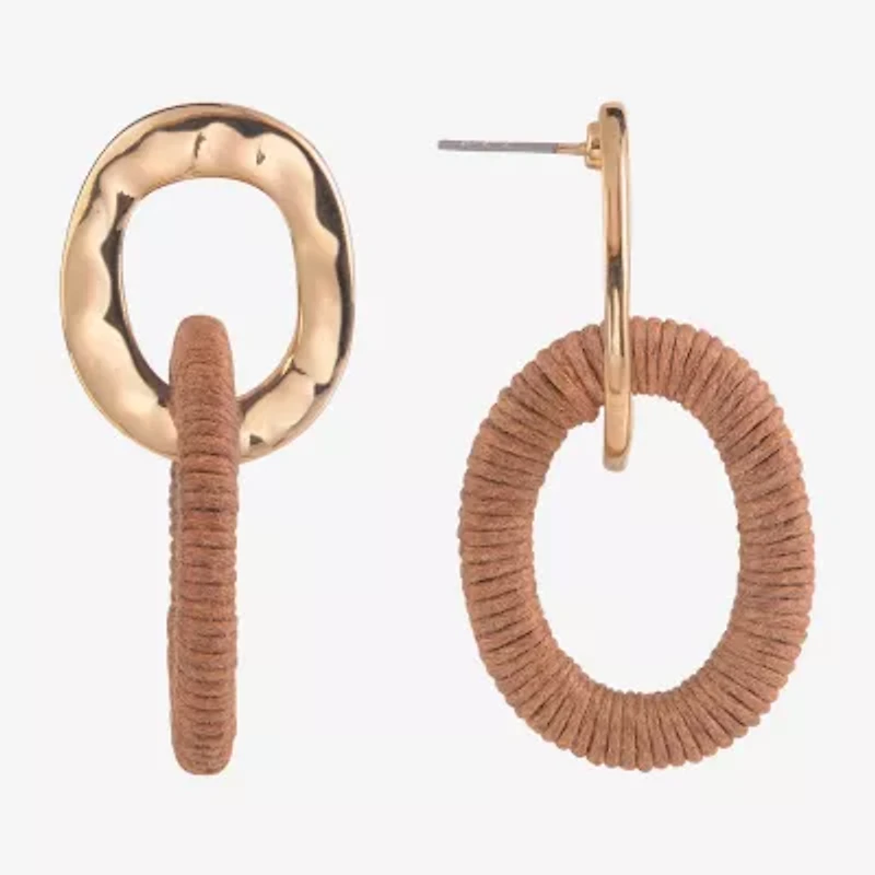 Mixit Gold Tone Womens Drop Earrings
