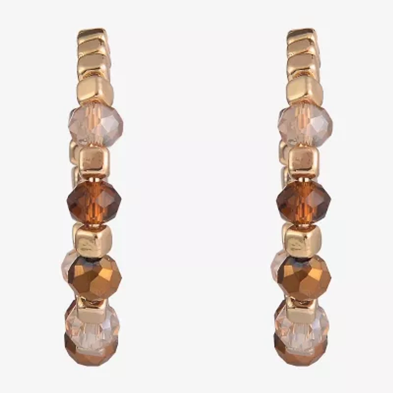 Mixit Gold Tone Womens 40mm Hoop Earrings
