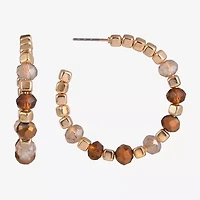 Mixit Gold Tone Womens 40mm Hoop Earrings
