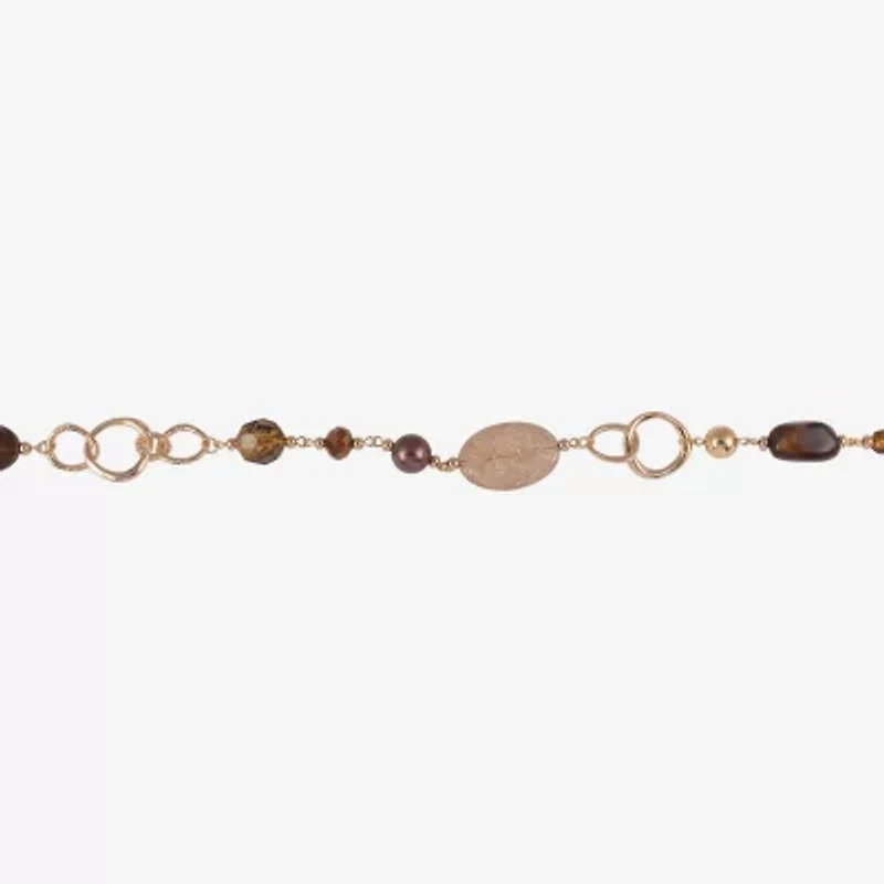 Mixit Gold Tone Womens 40 Inch Beaded Necklace